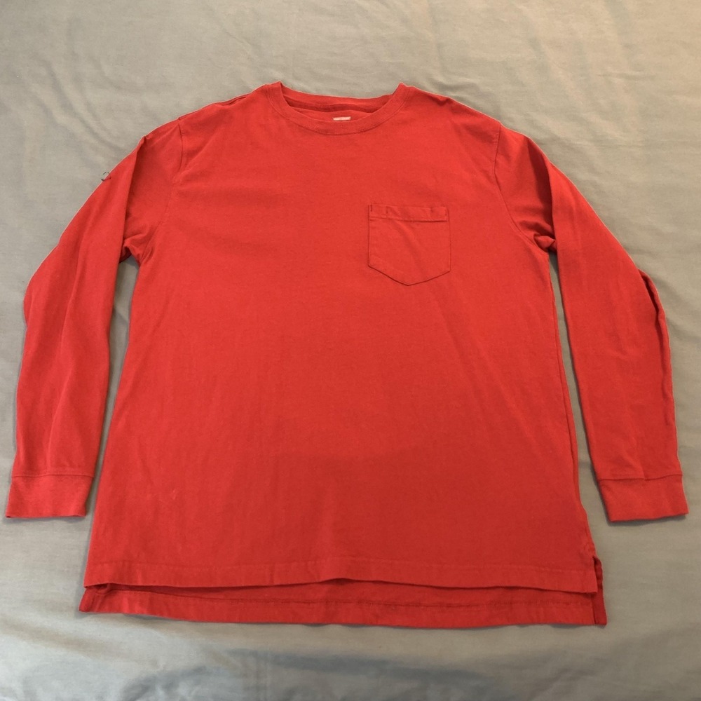 Craftsman Shirt Mens XL Red Long Sleeve Pocket Workwear Tee Tagless T-Shirt